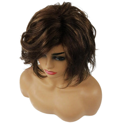 Hot Loose Wave Side Swept Human Hair Women Capless Wigs 10 Inches