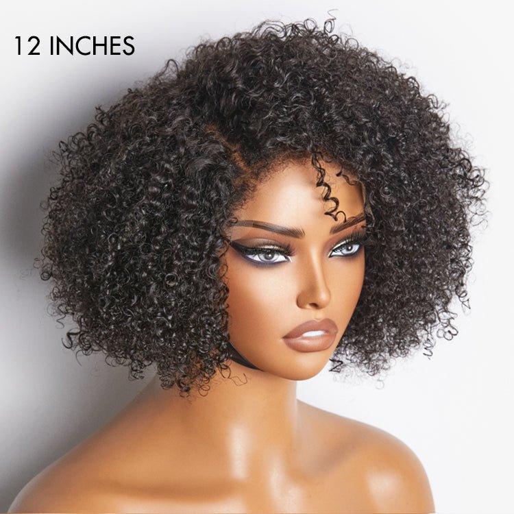 12" Natural Looking Kinky Curly Wigs with Baby Hair