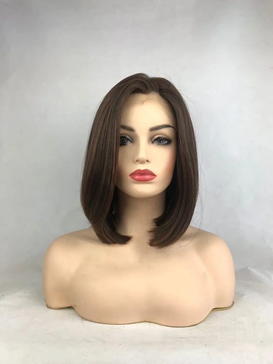 Medium Bob Hairstyle Hair Straight Lace Front Wig 14 Inches