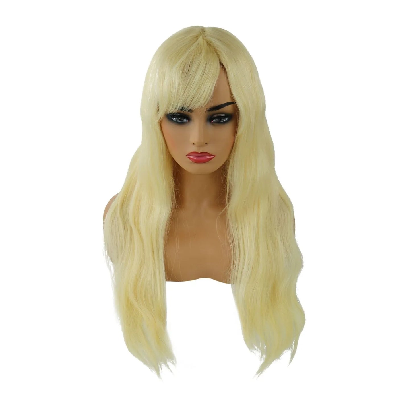 Long Loose Straight With Bangs 100% Human Hair Capless 24 Inches Wigs