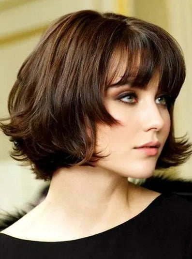 Attractive High Quality Inexpensive Short Wavy Lace Wig 100% Real Human Hair 8 Inches