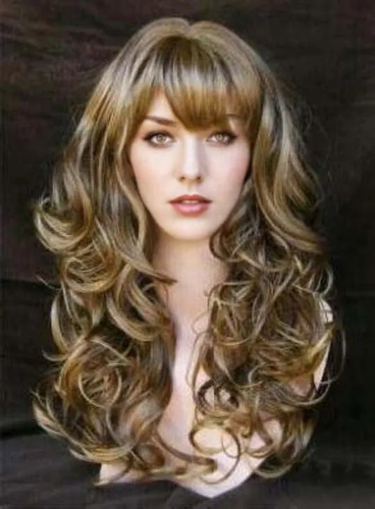 New Sexy Fasinating Long Wavy Mixed Brown Wig 22 Inches Take It