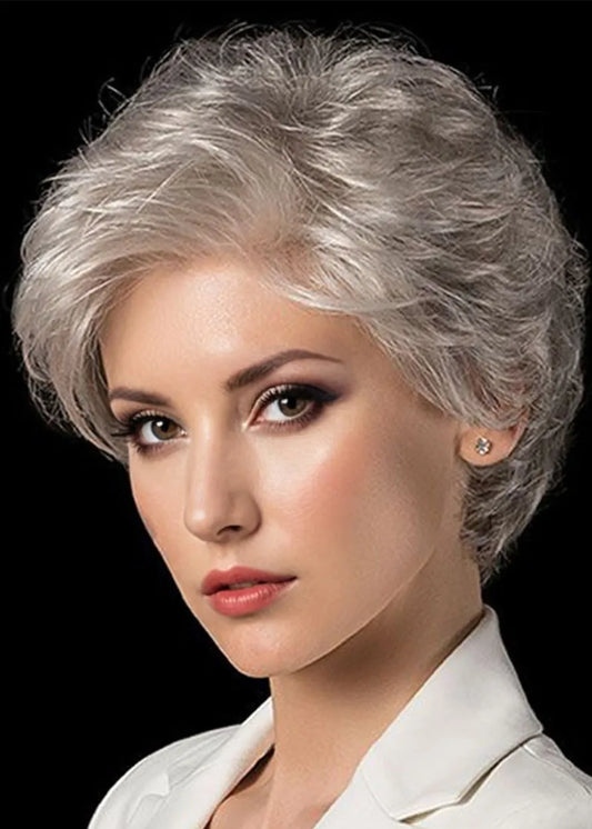 Short Shaggy Hairstyles Women's Wavy Synthetic Hair Capless Wigs 10Inch