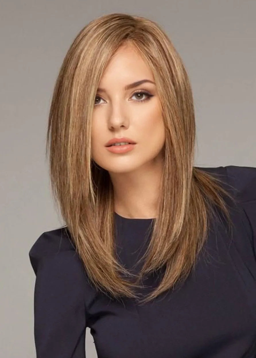 Straight Bob Medium Length Synthetic Hair Capless Wigs 16 Inches