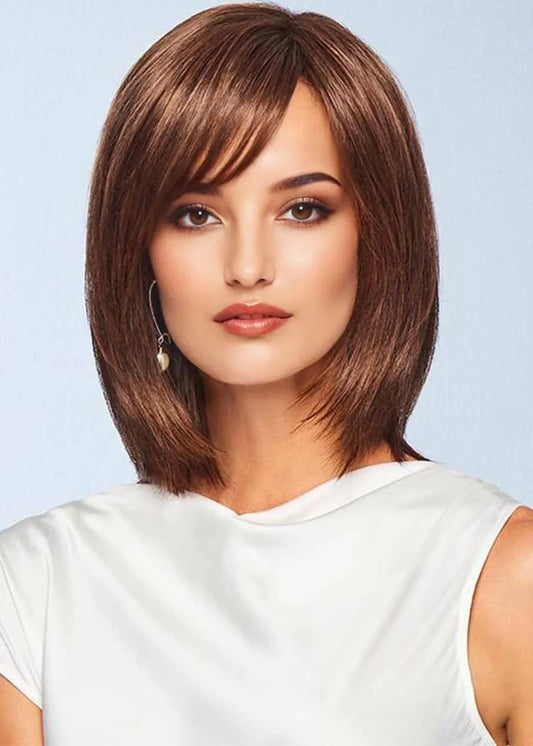 Premium Luxury Women's Medium Original Bob Styles Straight Synthetic Hair Capless Wigs 14Inch