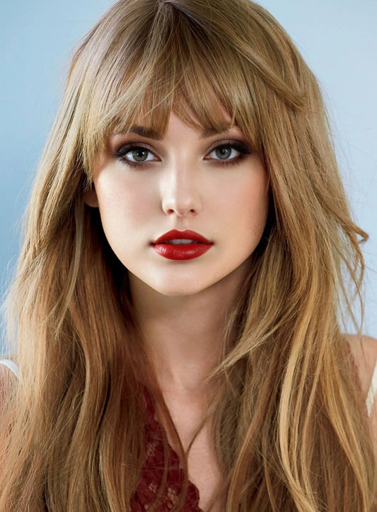 Taylor Swift Hairstyle Long Straight Synthetic Hair Capless Wig 18 Inches