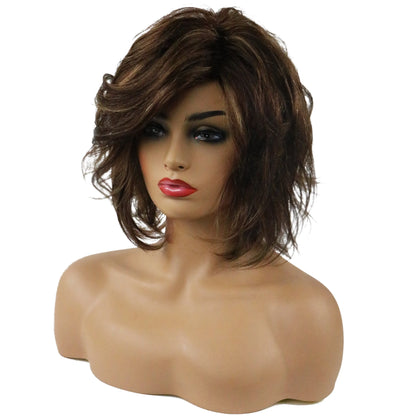 Hot Loose Wave Side Swept Human Hair Women Capless Wigs 10 Inches