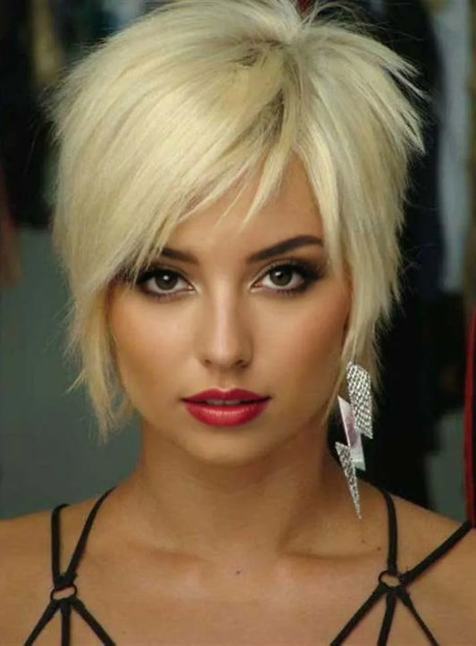 Carefree Hairstyle With Specially Layered Short Straight Silver Wig for Your Sexy Dream