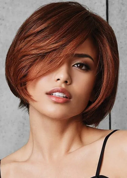 Short Bob Hairstyles Women's Natural Looking Straight Bob Synthetic Hair Capless Wigs 8Inch