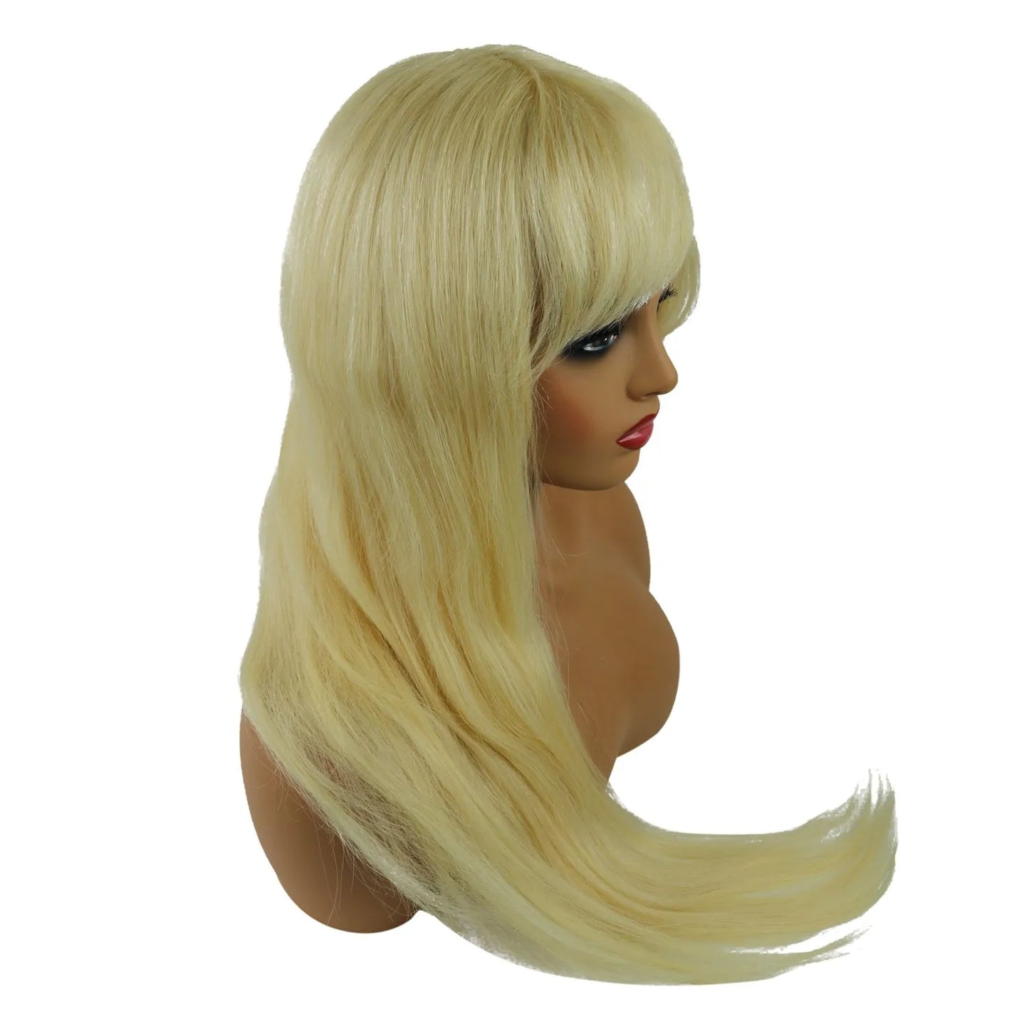 Long Loose Straight With Bangs 100% Human Hair Capless 24 Inches Wigs