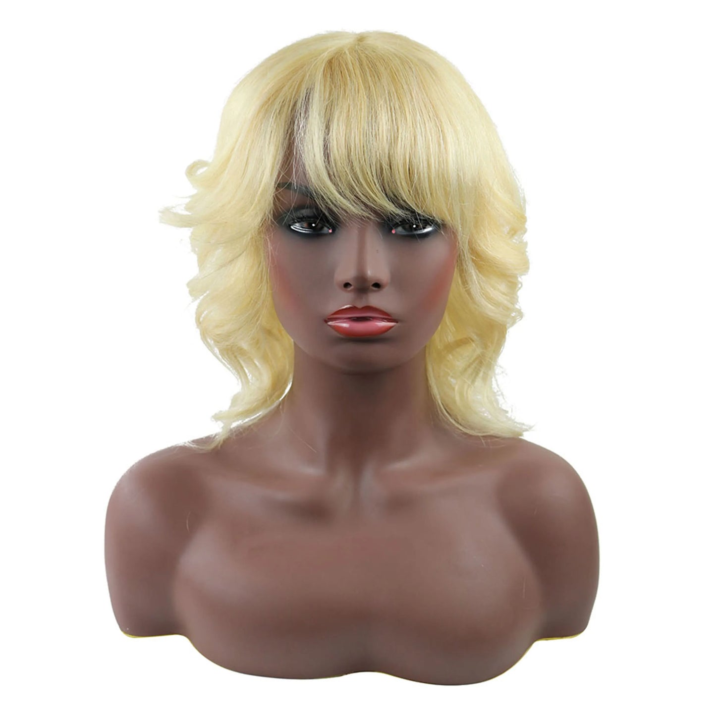 Hot Loyered Loose Wave Human Hairstyle Capless Women Wig 12 Inches