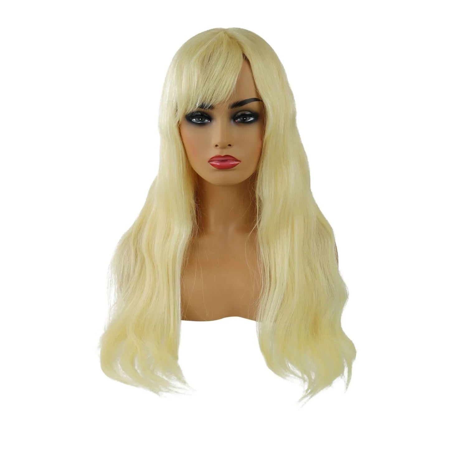 Long Loose Straight With Bangs 100% Human Hair Capless 24 Inches Wigs