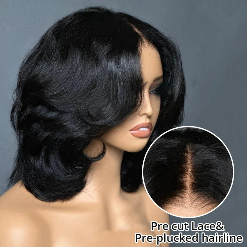 Classical Layered Cut Bob Human Hair Wig