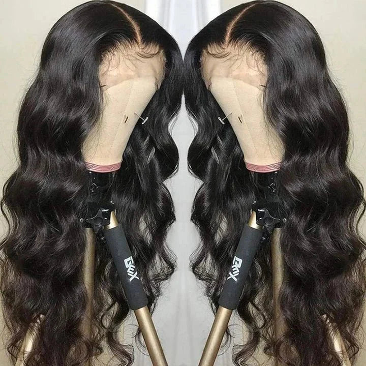 Classical Mid-part Body Wave Human Hair Wig