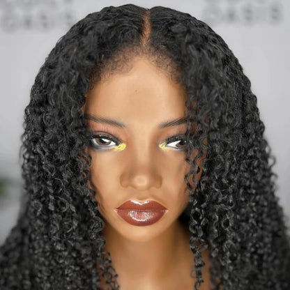 Comfortable Kinky Edges Afro Curly Long Wig with Baby Hair