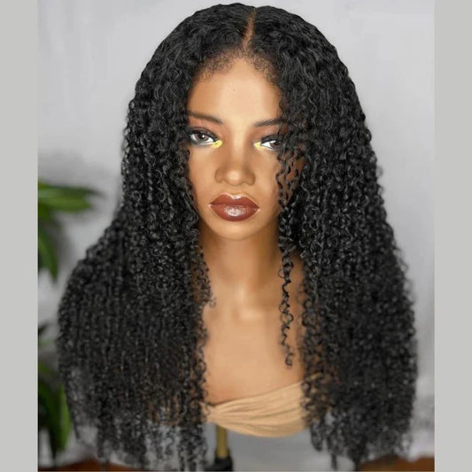 Comfortable Kinky Edges Afro Curly Long Wig with Baby Hair