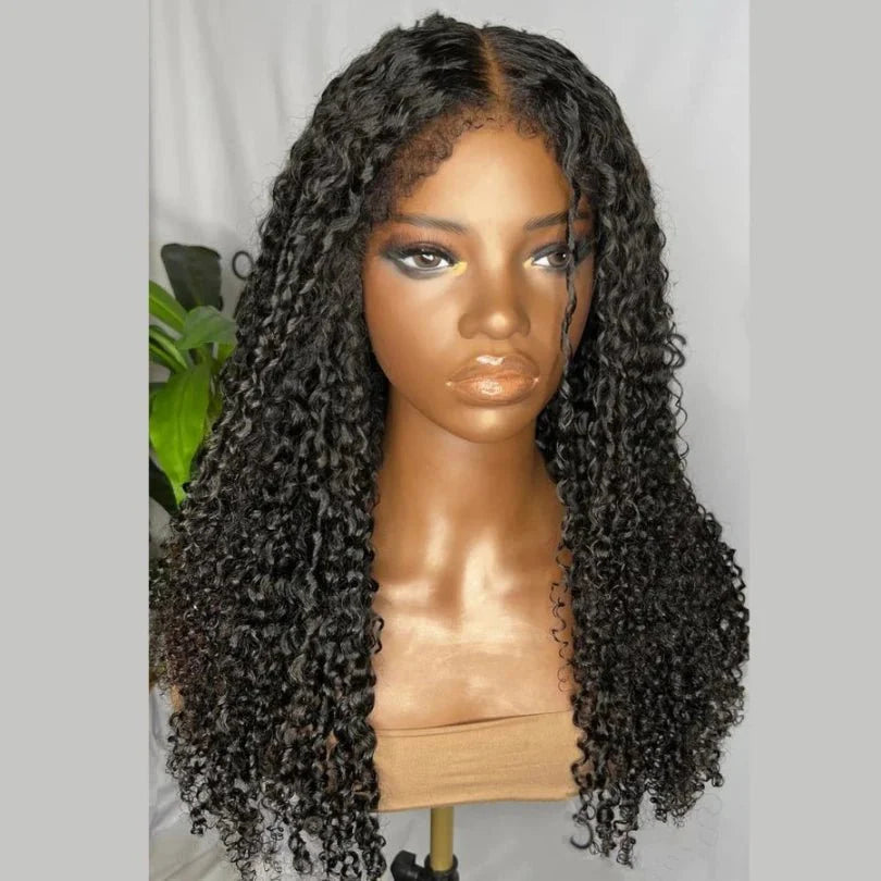 Comfortable Kinky Edges Afro Curly Long Wig with Baby Hair