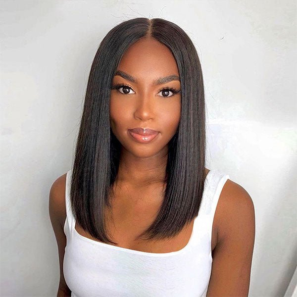 Easily Care V Part Bob Wigs Human Hair