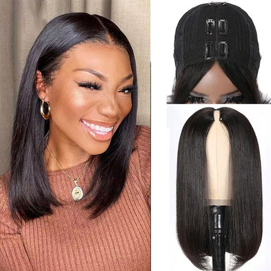 Easily Care V Part Bob Wigs Human Hair