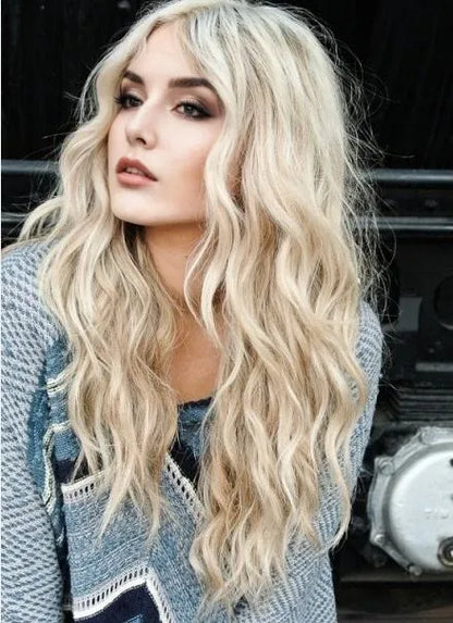 New Fashion Custom Long Beach Wavy Silk Top Full Lace Wig 100% Human Hair 22 Inches