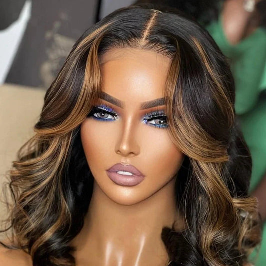 Highlight Honey Blonde Bob Style Human Hair Wig