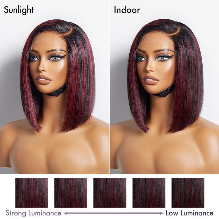 Highlights Silky Blunt Cut Bob Wigs