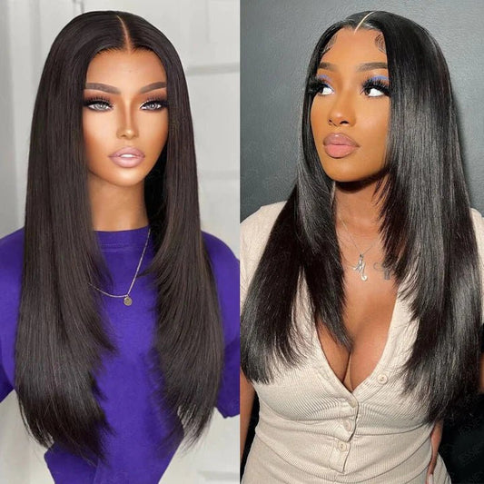 Layered Bone Straight Lace Front Wigs