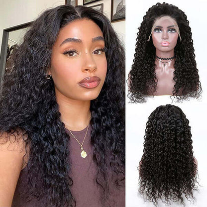 Long Water Wave Lace Front Human Hair Wigs