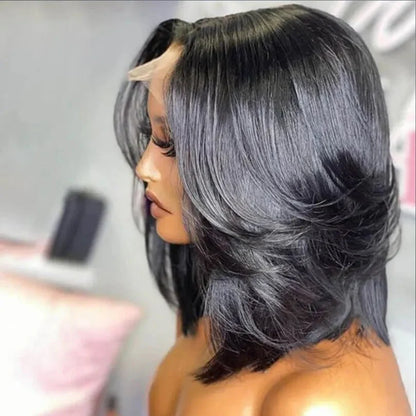 Natural Looking Layered Cut Bob Wigs