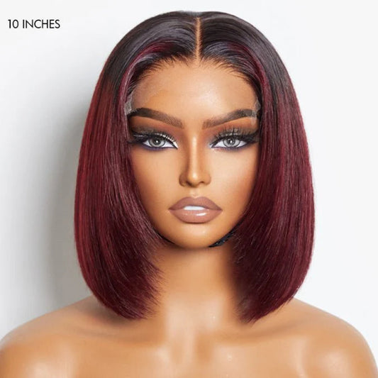 Ombre Highlight Silky Blunt Cut Bob Wigs