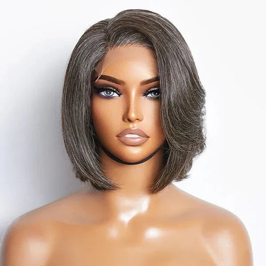 Salt & Pepper Short Cut Human Hair Wig