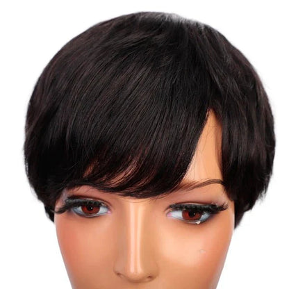 Short Pixie Cut Human Hair with Bangs