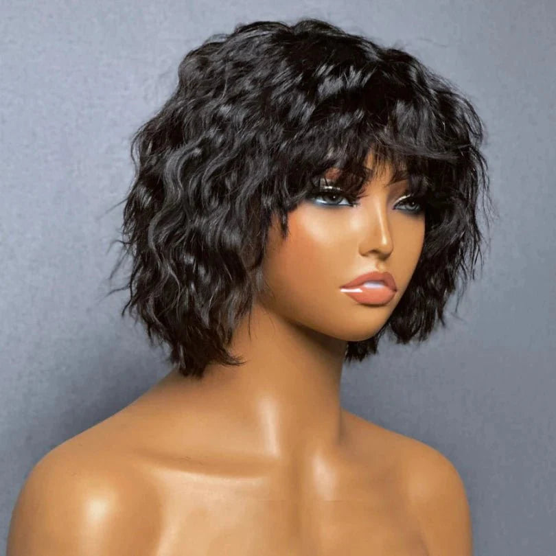 Stylish Short Cut Wave Wigs with Bangs