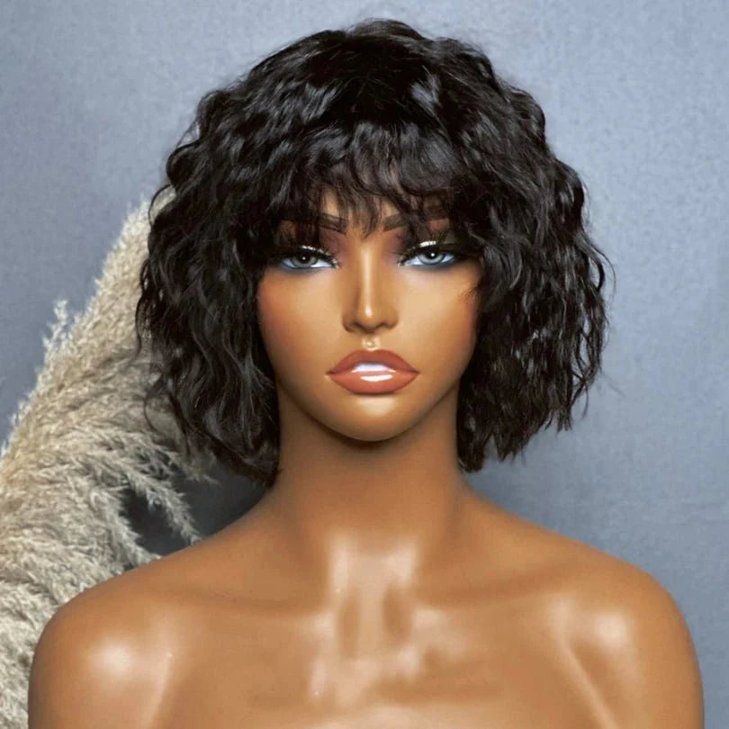 Stylish Short Cut Wave Wigs with Bangs