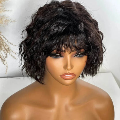 Stylish Short Cut Wave Wigs with Bangs