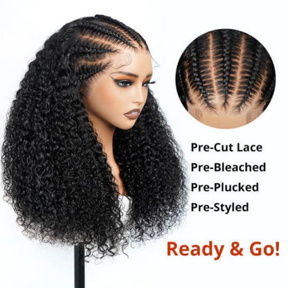 Trendy Human Braiding Hair Curly Lace Wigs