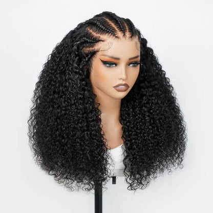 Trendy Human Braiding Hair Curly Lace Wigs