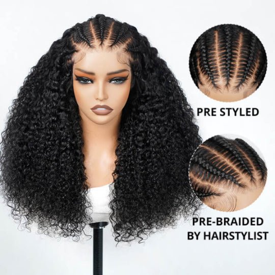 Trendy Human Braiding Hair Curly Lace Wigs